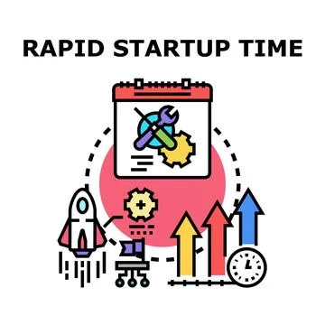Rapid startup project time management concept Stock Illustration