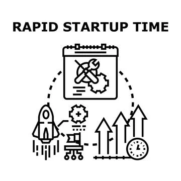 Rapid startup project time management concept Stock Illustration