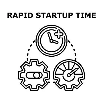 Rapid startup time system workflow concept Stock Illustration