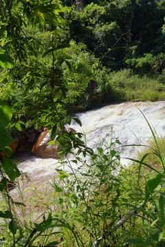 Rapid stream flowing at Chambok Waterfall in Kampong Speu Cambodia Stock Photos