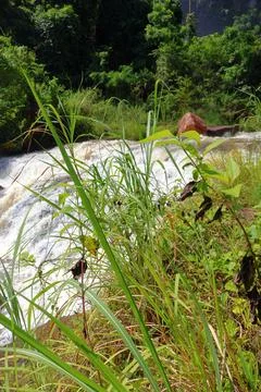 Rapid stream flowing at Chambok Waterfall in Kampong Speu Cambodia Stock Photos