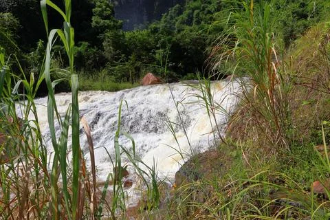 Rapid stream flowing at Chambok Waterfall in Kampong Speu Cambodia Stock Photos