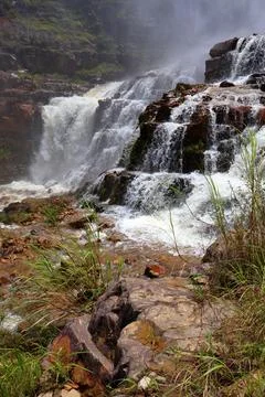 Rapid stream flowing at Chambok Waterfall in Kampong Speu Cambodia Stock Photos