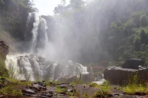 Rapid stream flowing at Chambok Waterfall in Kampong Speu Cambodia Stock Photos