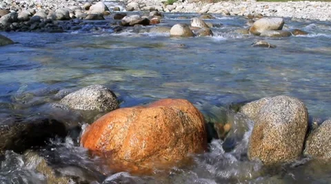 Rapid stream in mountain river. Stock Footage 8835395