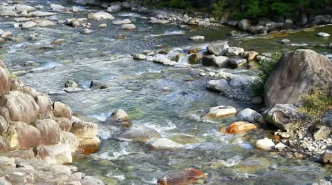 Rapid stream of a mountain river. Stock Footage 11234570