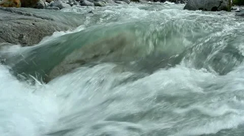 Rapid stream of a mountain river. Stock Footage 12619166