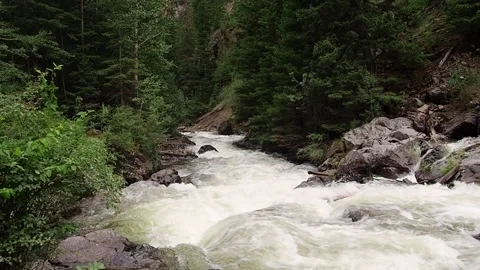 Rapid stream of a mountain river. Stock Footage 98636824