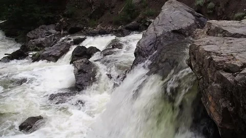Rapid stream of a mountain river. Stock Footage 98636940