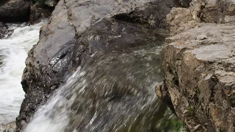 Rapid stream of a mountain river. Stock Footage 98637006