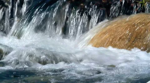 Rapid stream in mountain river.+sound Stock Footage 8851667