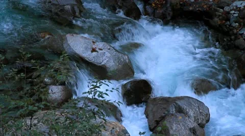 Rapid stream in mountain river.+sound Stock Footage 8996720