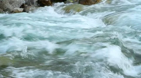 Rapid stream of a mountain river+sound. Stock-Footage 11153976