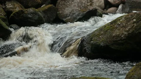Rapid Stream Of Water Under Bridge Video stock 235169944