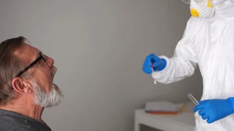 Rapid test covid 19. Non-invasive method for determining antibodies to SARS-CoV Stock Footage 129686053