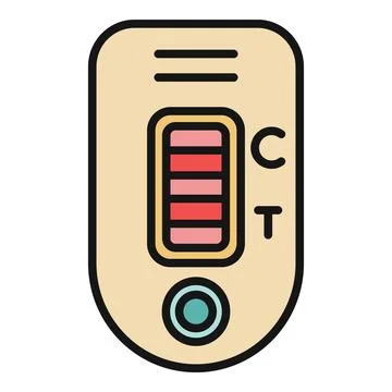 Rapid test device showing positive result for health diagnosis Stock Illustration