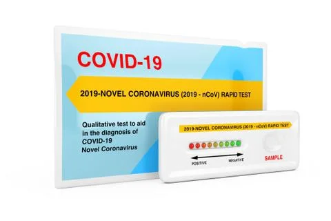 Rapid Test Device for Viral Disease Novel Coronavirus COVID-19 2019 n-CoV wit Ilustração Stock