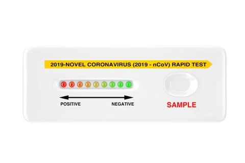 Rapid Test Device for Viral Disease Novel Coronavirus COVID-19 2019 n-CoV. 3d Illustrazione stock