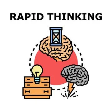 Rapid thinking concept with brain time and idea 스톡 일러스트