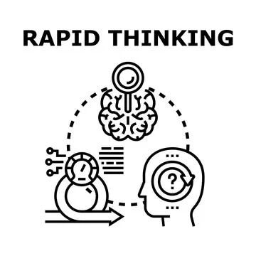 Rapid thinking process for quick problem solving Stockillustratie