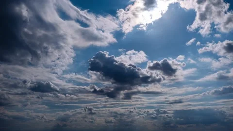 Rapid Timelapse of Clouds and Sun Beams Over Horizon Stock Footage 314134712