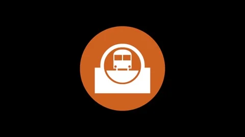 Rapid transit icon brown color simple shape circle animation black background Vidéo 279368549