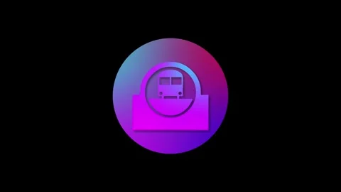 Rapid transit icon gradient colorful simple shape circle animation Vidéo 279368560