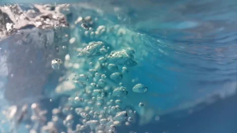 Rapid Underwater Water Flow Bubbles 4K Vídeos de archivo 334608974
