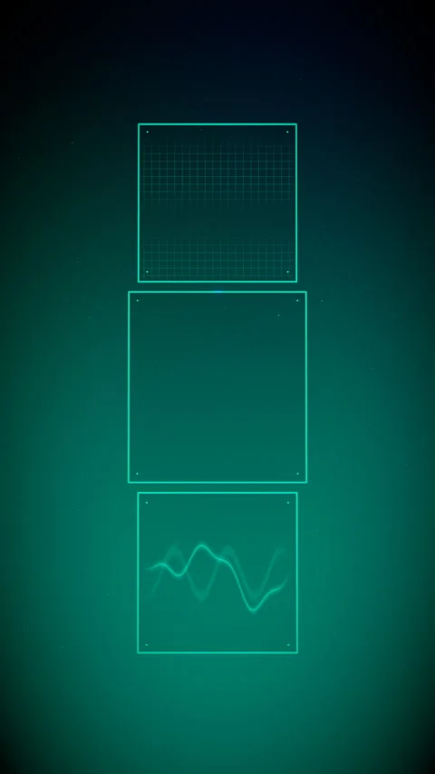 Rapid upright dolly movement capturing a towering spatial UI, Vertical 9:16 4K Stock Footage 338432884