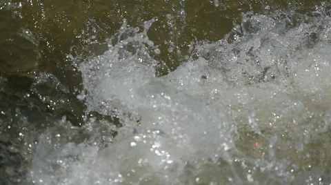 Rapid water flow mountain river Slow motion 6 Stockbeeldmateriaal 49841285