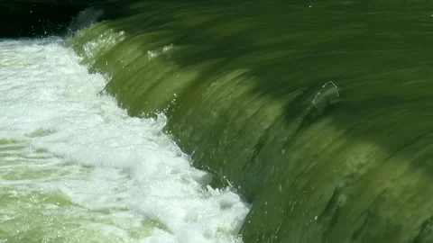 Rapid water flow on the river threshold in the spring Stock Footage 155567243