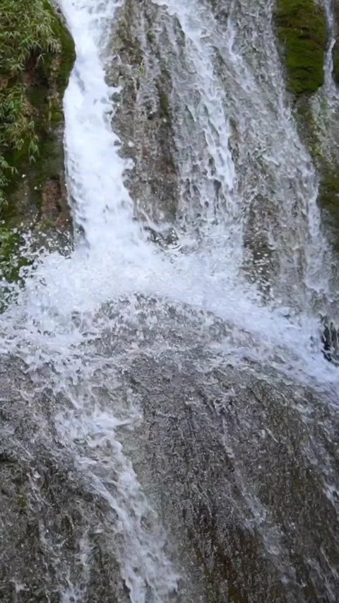 Rapid Water Splashing On Rocks - Vertical Footage Stock Footage 343438159