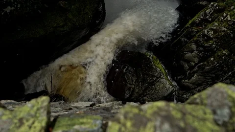 Rapid waterfall with stone rocks in foreground Stock Footage 124124451