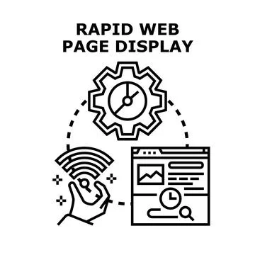 Rapid web page display speed optimization concept Stock Illustration