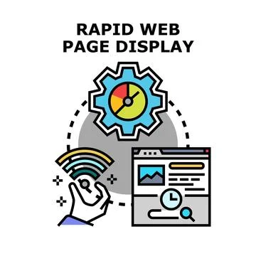 Rapid web page display speed optimization concept Stock Illustration