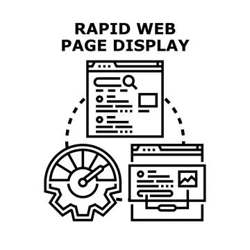Rapid web page displaying loading speed performance Illustrazione stock