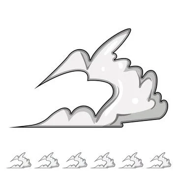 Rapidity speed smoke cloud cartoon vector graphic Stock Illustration