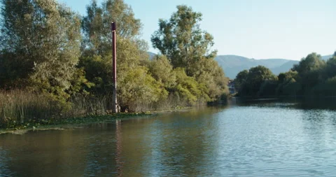 A rapidly changing mountain lake view. Lake and mountain views Stock Footage 142966747