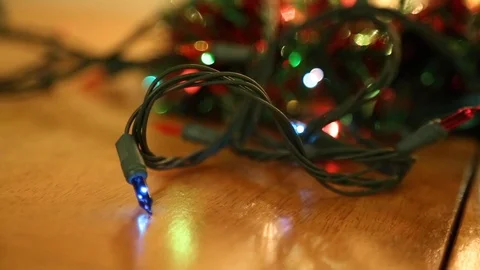 Rapidly flashing twinkle lights Stock Footage 123988098