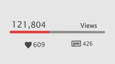 Rapidly increasing views, likes, and comments on transparent background Stock Footage 337118968