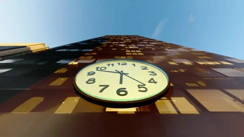 The rapidly spinning clocks and the concept of time in the city Stock Footage 320668603