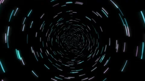 Rapidly spinning white rays of light creating a depth of vortex on a black .. Stock Footage 252934754