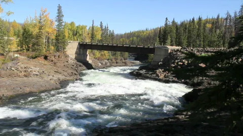 Rapids and Bridge Video stock 853877