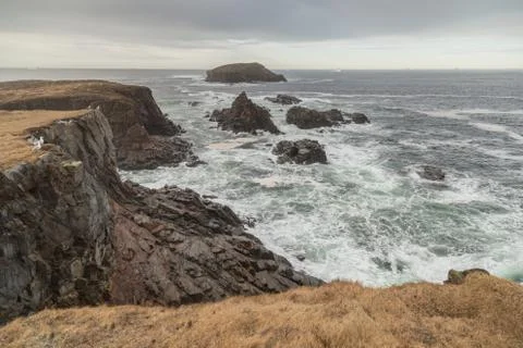 Rapids and Cliffside Newfoundland Stock Photos