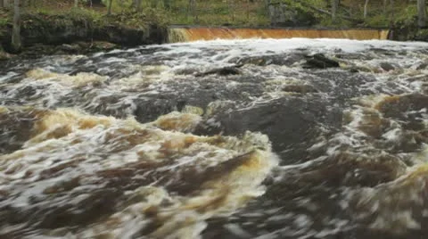 Rapids and distant waterfall Stock Footage 10579177