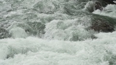 Rapids in a fast flowing mountain river in Norway Stock Footage 237998557