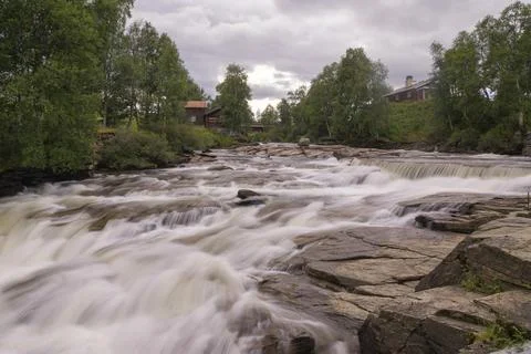 Rapids in the Ljusnan Stock Photos