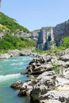 Rapids in lumbier gorge Stock Photos
