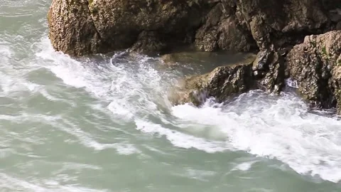 Rapids on a mountain river. River in the mountains. Stock Footage 169654607