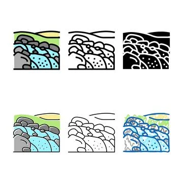 Rapids river color icon vector looks Stock Illustration